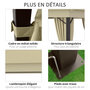 Voir la diapositive 6 : OUTSUNNY Tonnelle barnum de jardin rectangulaire 4 x 3 m avec parois latérales - porte zippée - beige