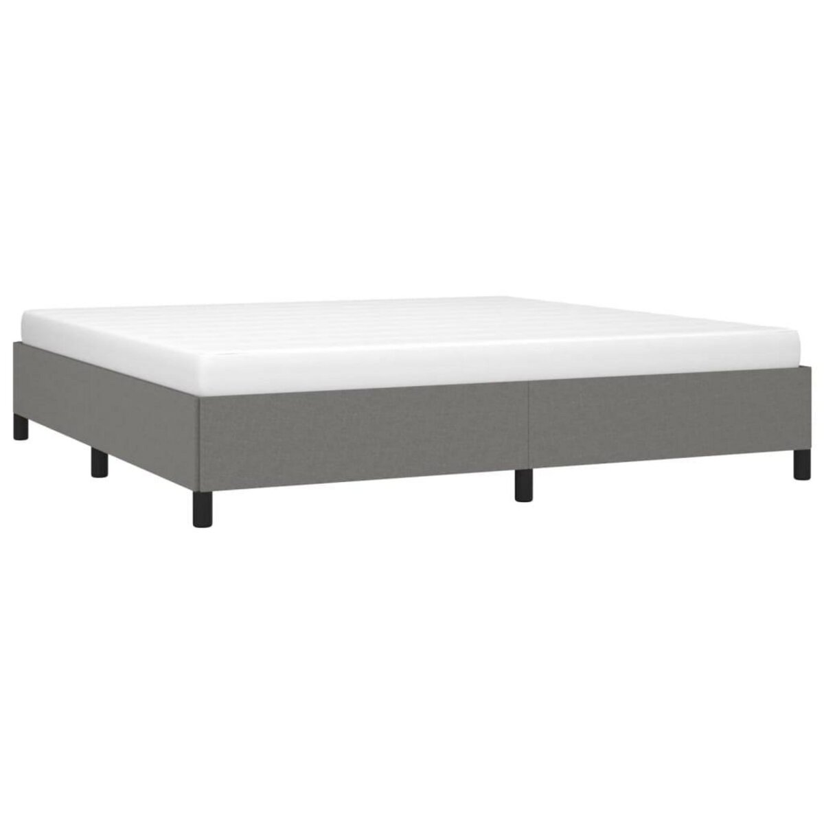 VIDAXL Cadre de lit sans matelas gris fonce 200x200 cm tissu