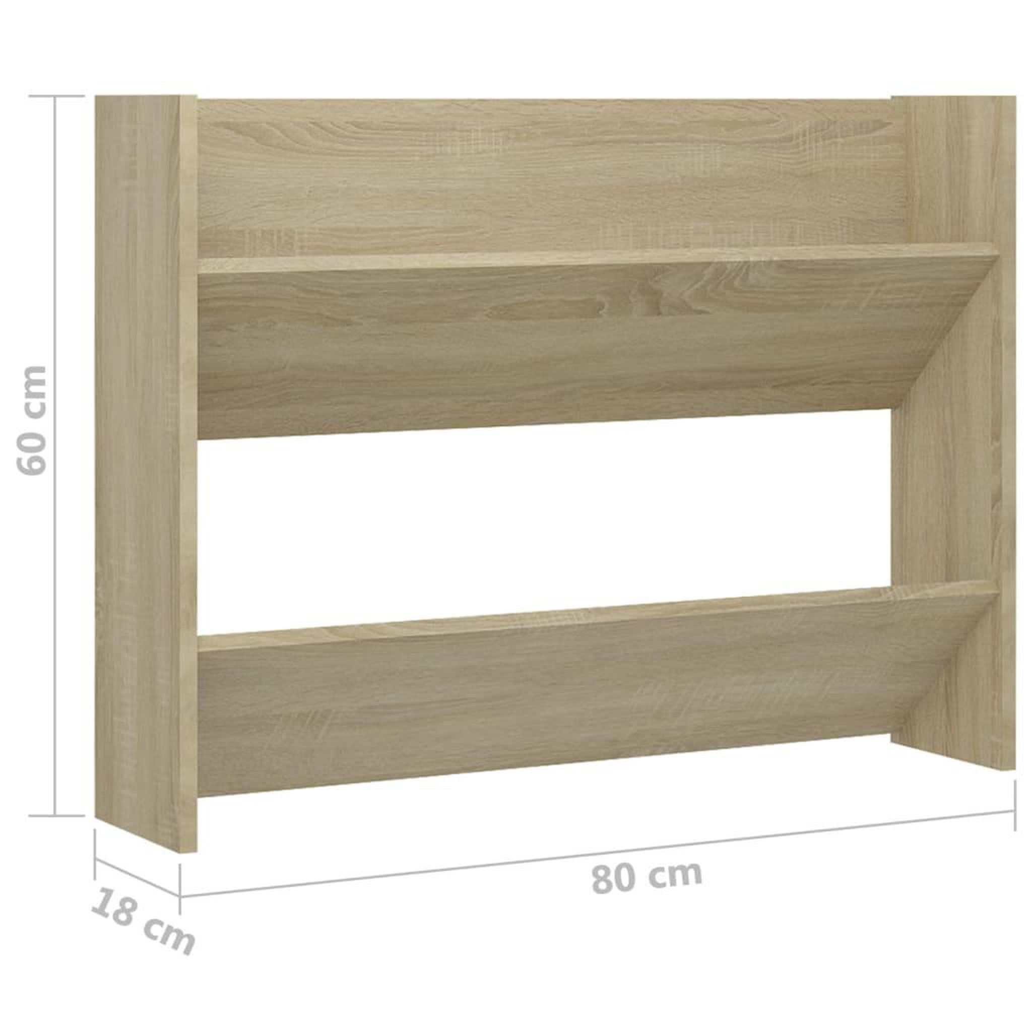 Voir la diapositive 6 : VIDAXL Armoire a chaussures murale Chene Sonoma 80x18x60 cm Agglomere