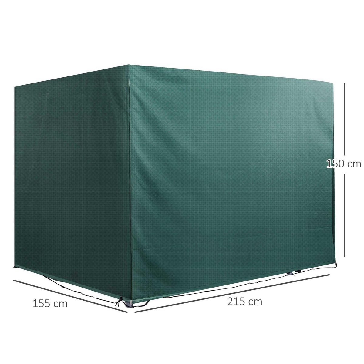 OUTSUNNY Housse de protection balancelle de jardin bâche étanche dim. 2,15L x 1,55l x 1,5H m PE vert