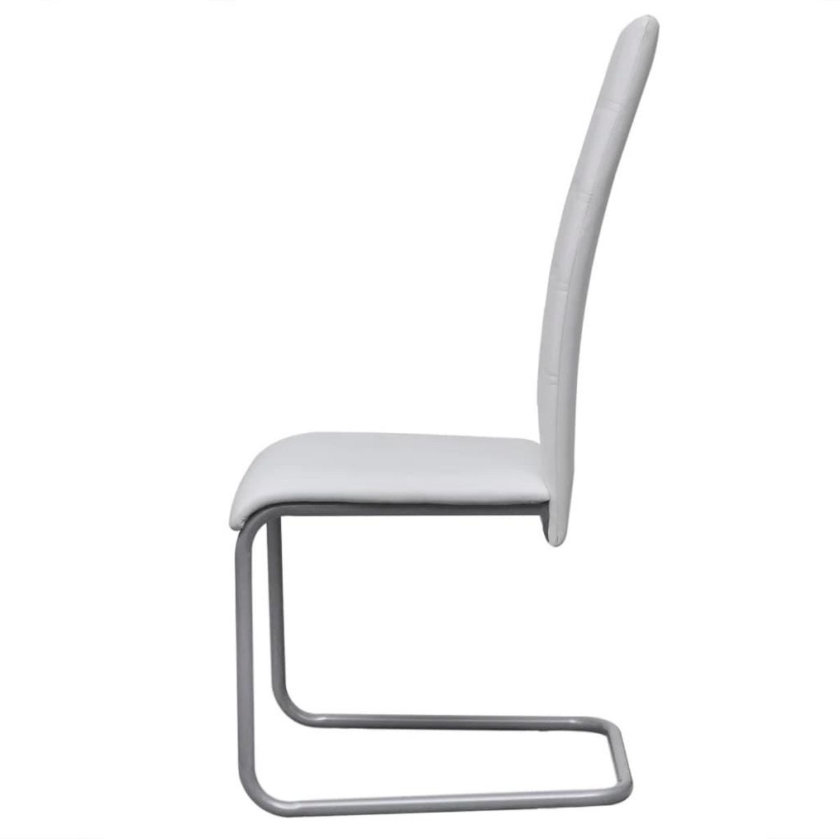 VIDAXL Chaises a manger cantilever lot de 6 blanc similicuir