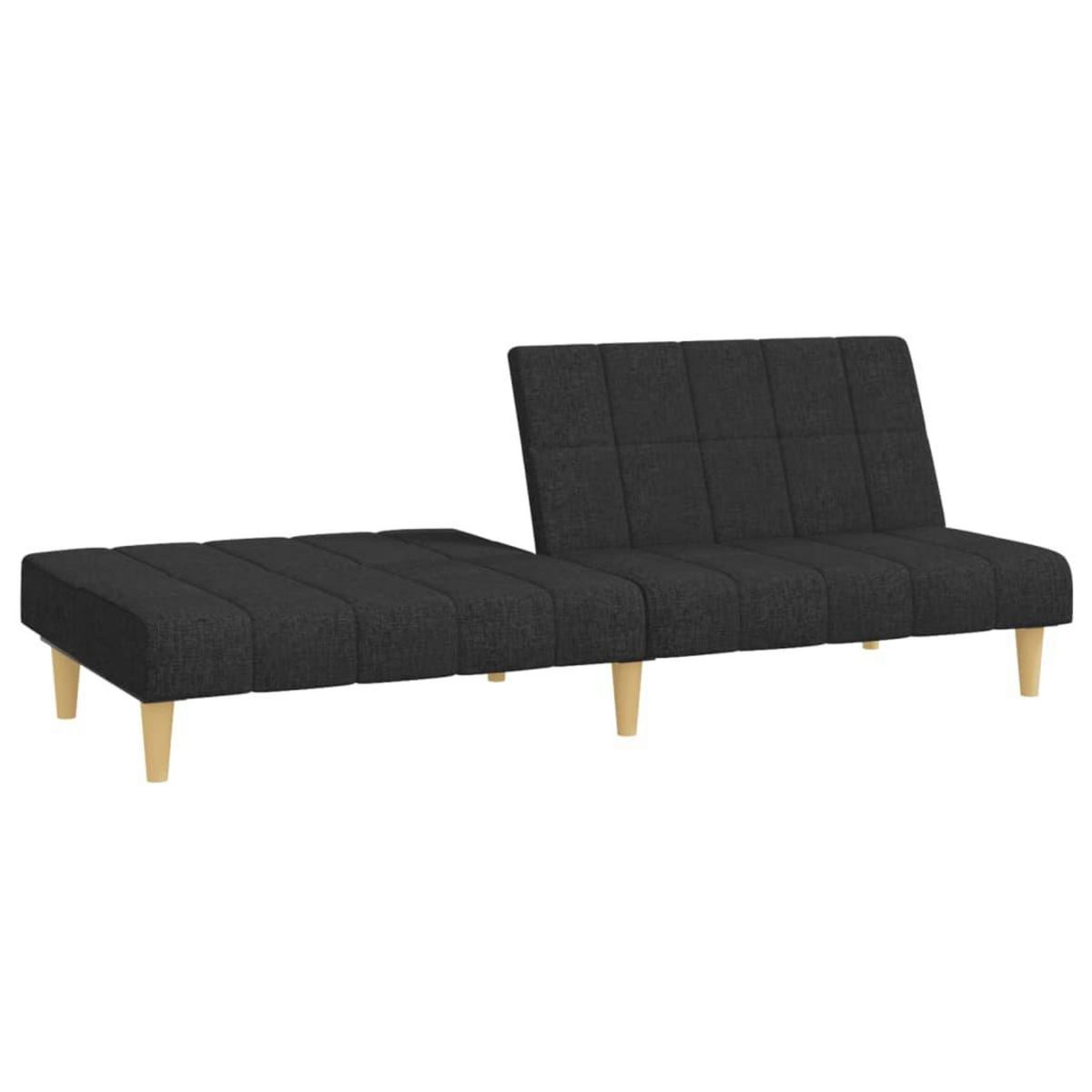 VIDAXL Canape-lit a 2 places noir tissu