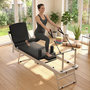 Voir la diapositive 6 : HOMCOM Machine reformer pilates pliable système hybride 4 ressorts acier blanc