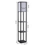 Voir la diapositive 3 : HOMCOM Lampadaire étagère lampe étagère 26L x 26l x 160H cm 3 étagères 4 niveaux MDF noir