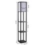 Voir la diapositive 3 : HOMCOM Lampadaire étagère lampe étagère 26L x 26l x 160H cm 3 étagères 4 niveaux MDF noir