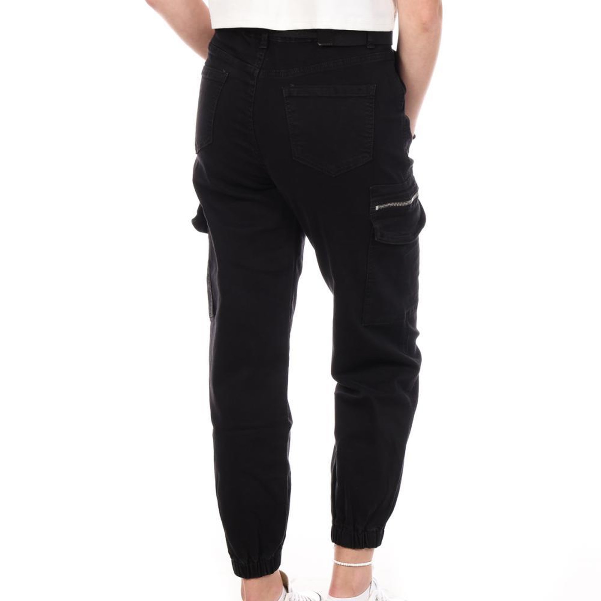 Voir la diapositive 2 : MONDAY PREMIUM Pantalon Cargo Ceinture Noir Femme Monday Premium LW-357