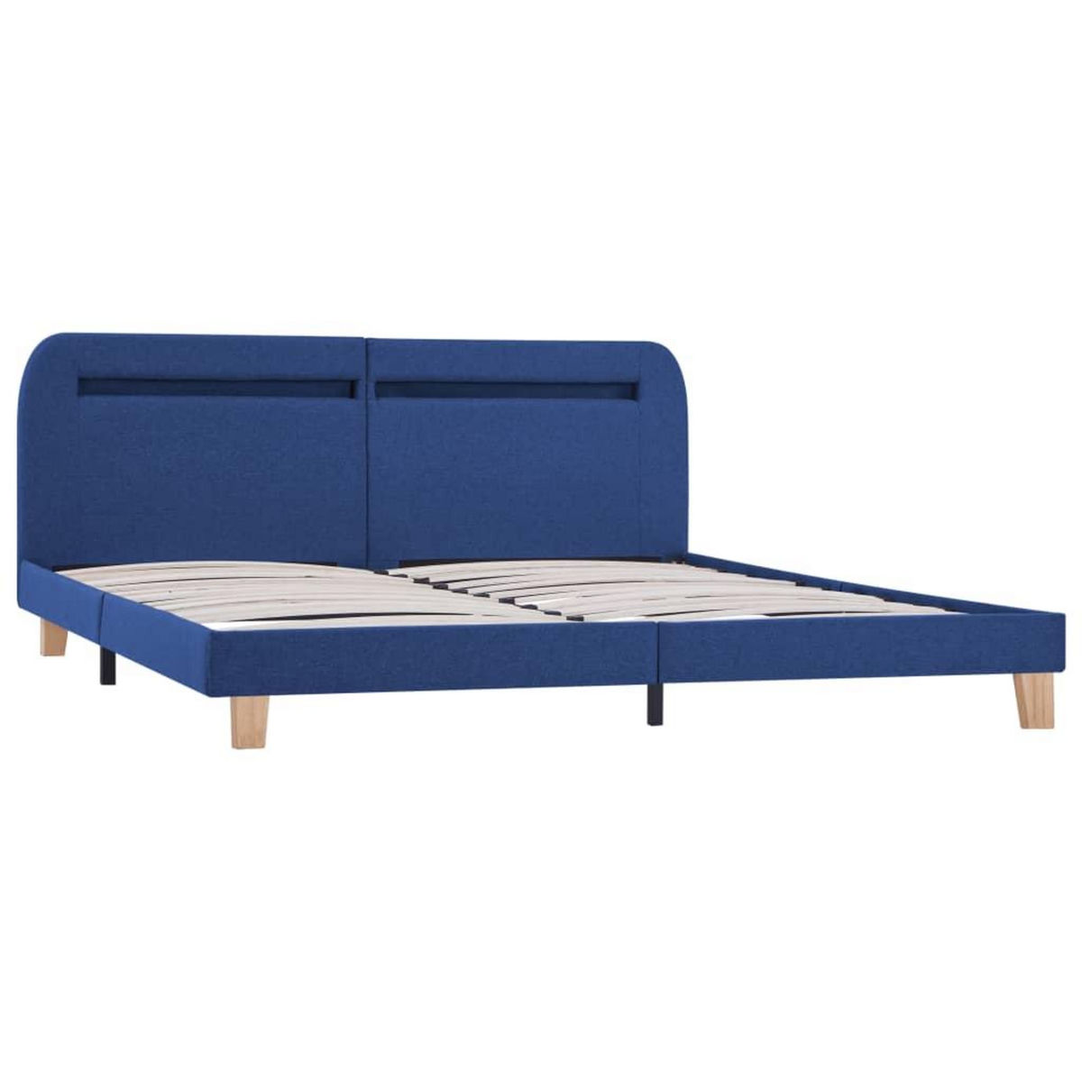 VIDAXL Cadre de lit avec LED sans matelas bleu tissu 180x200 cm