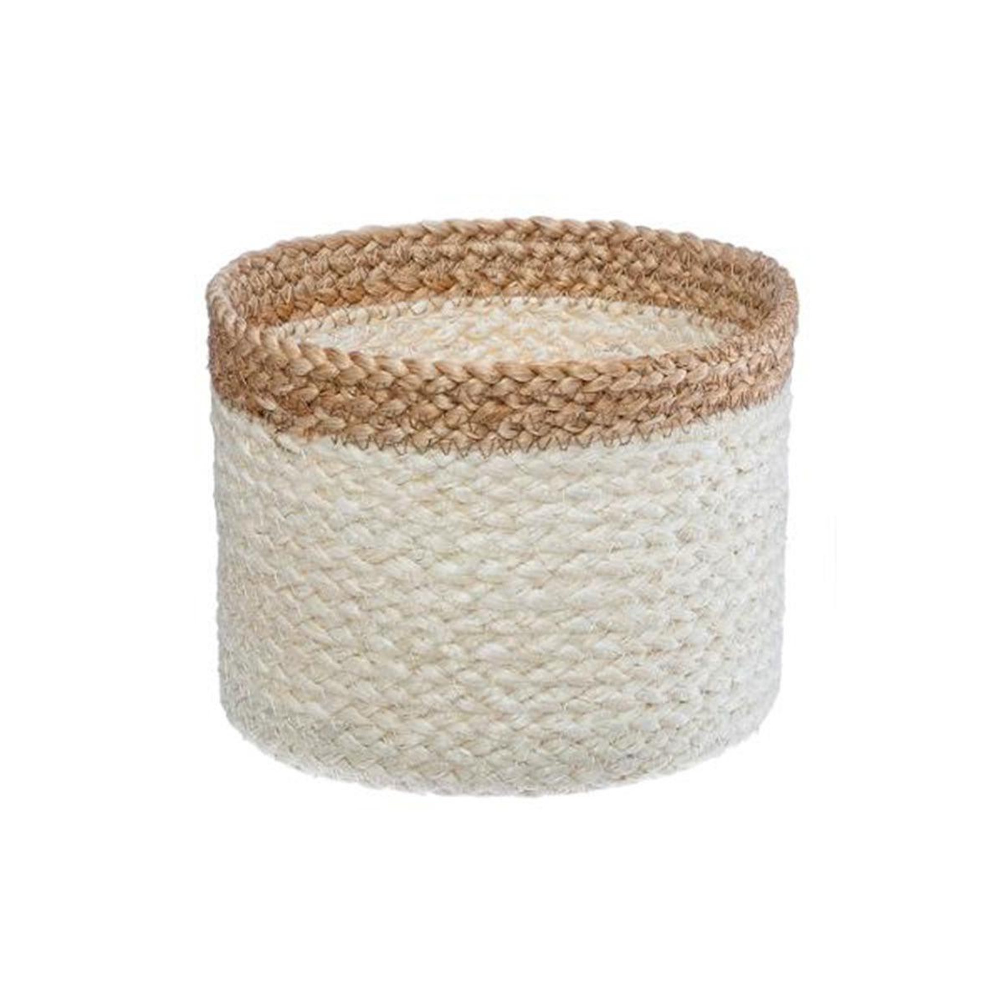 Voir la diapositive 3 : ATMOSPHERA Lot de 3 paniers  seagrass  18cm blanc & naturel