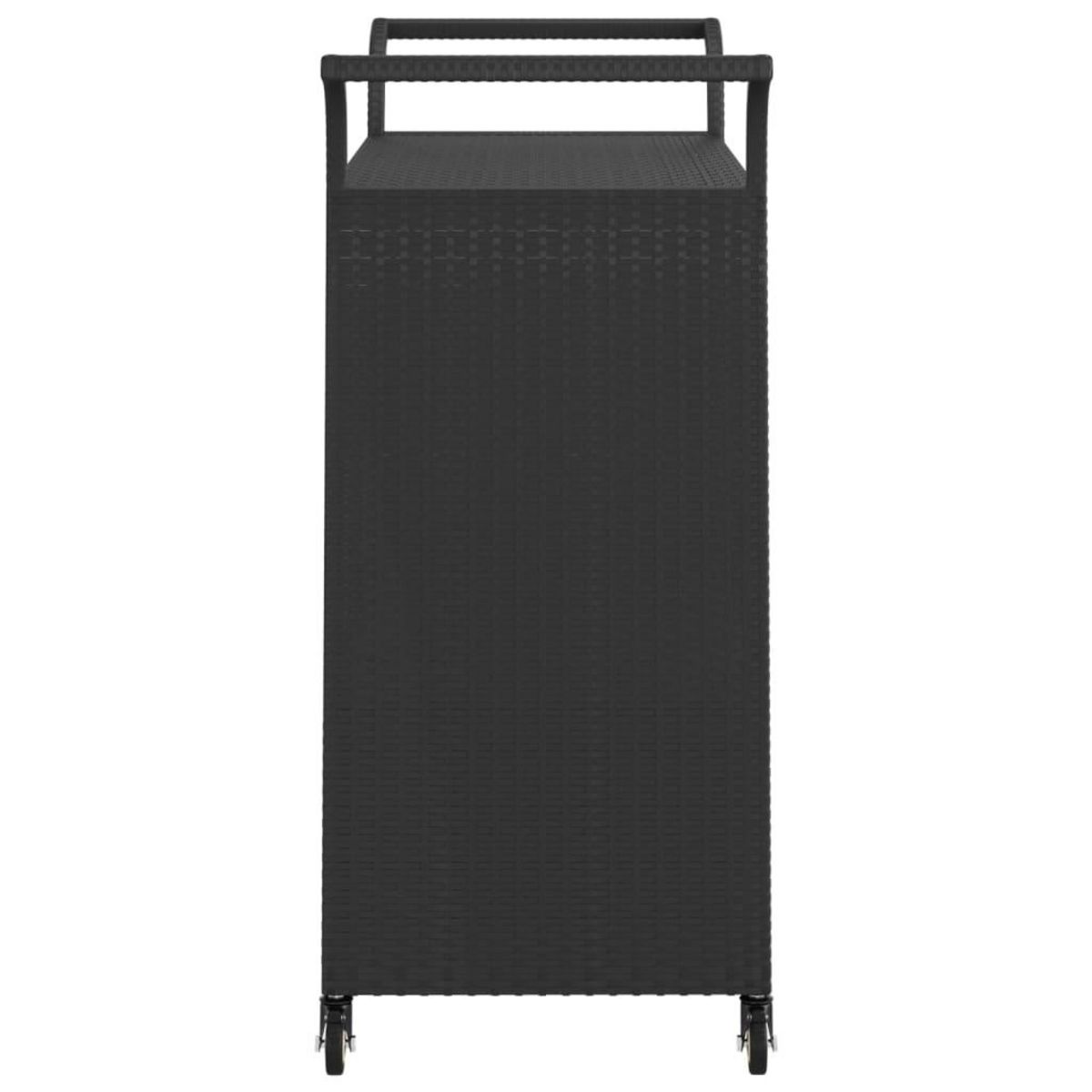 VIDAXL Chariot de bar avec tiroir Noir 100x45x97 cm Resine tressee