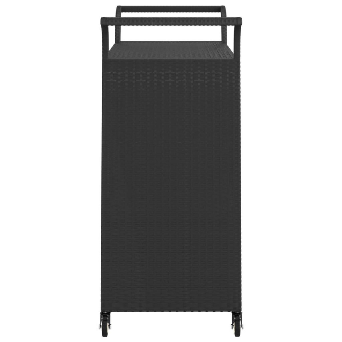 VIDAXL Chariot de bar avec tiroir Noir 100x45x97 cm Resine tressee