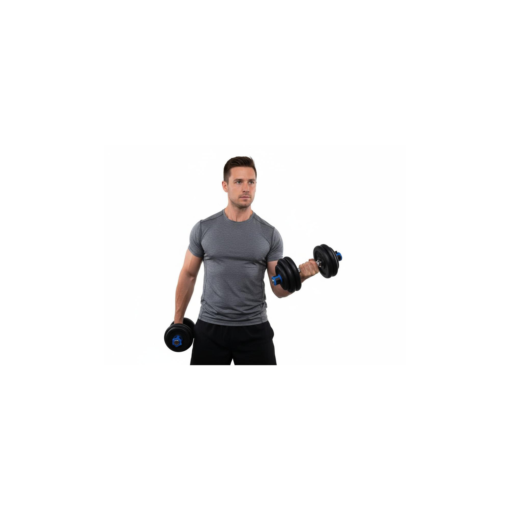 Voir la diapositive 2 : O'Fitness Set barres + haltères 50 kg - fitlife - en acier - tout inclus ( barres, disques, stoppers )