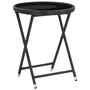 Voir la diapositive 4 : VIDAXL Ensemble de bistro avec coussins 3pcs noir resine tressee verre