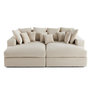 Voir la diapositive 1 : LISA DESIGN Collins - canapé droit 4 places avec double méridienne - assise profonde - velours côtelé grosses côtes