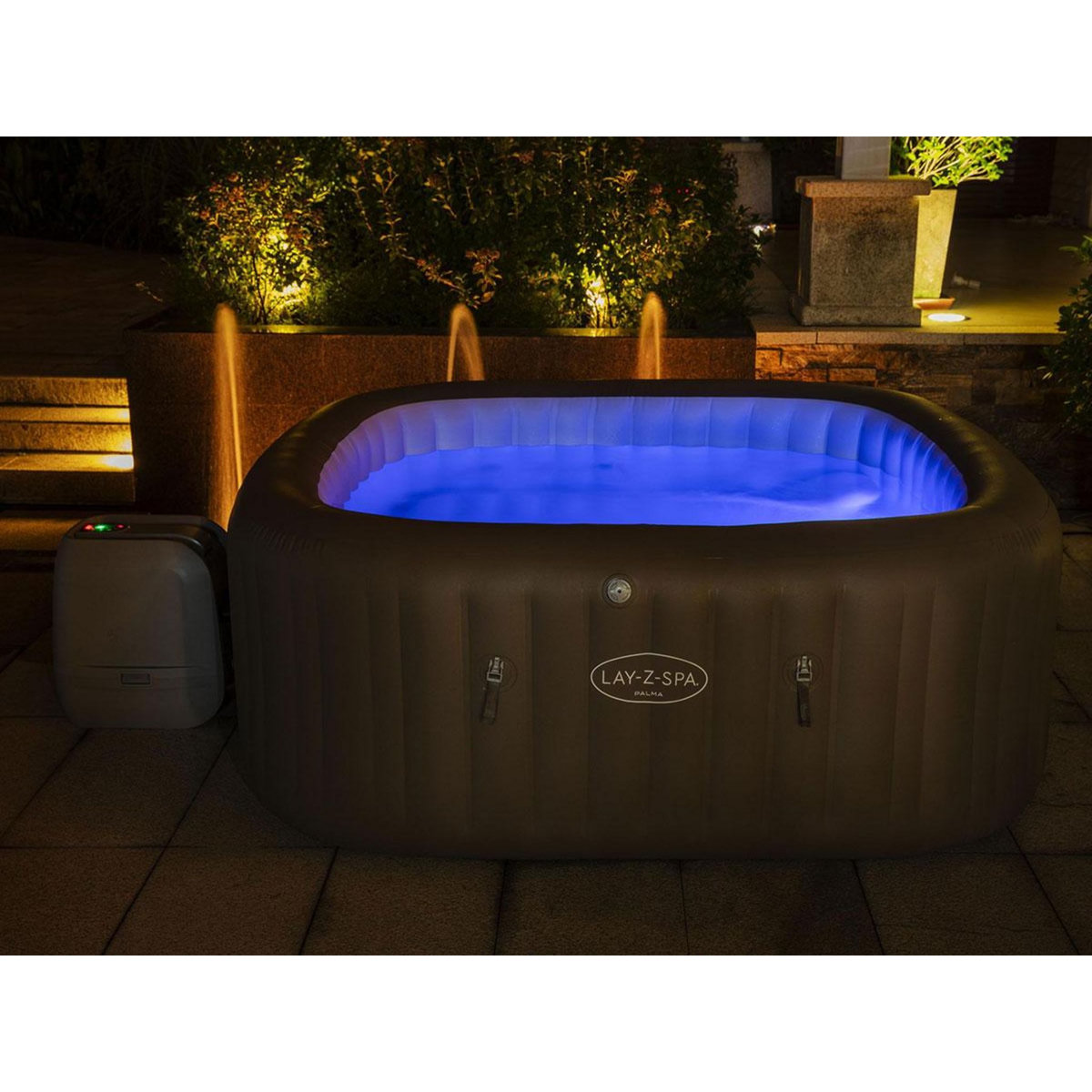 BESTWAY Spa gonflable Lay-Z-Spa Palma carré Hydrojet Pro 5/7 places - Bestway