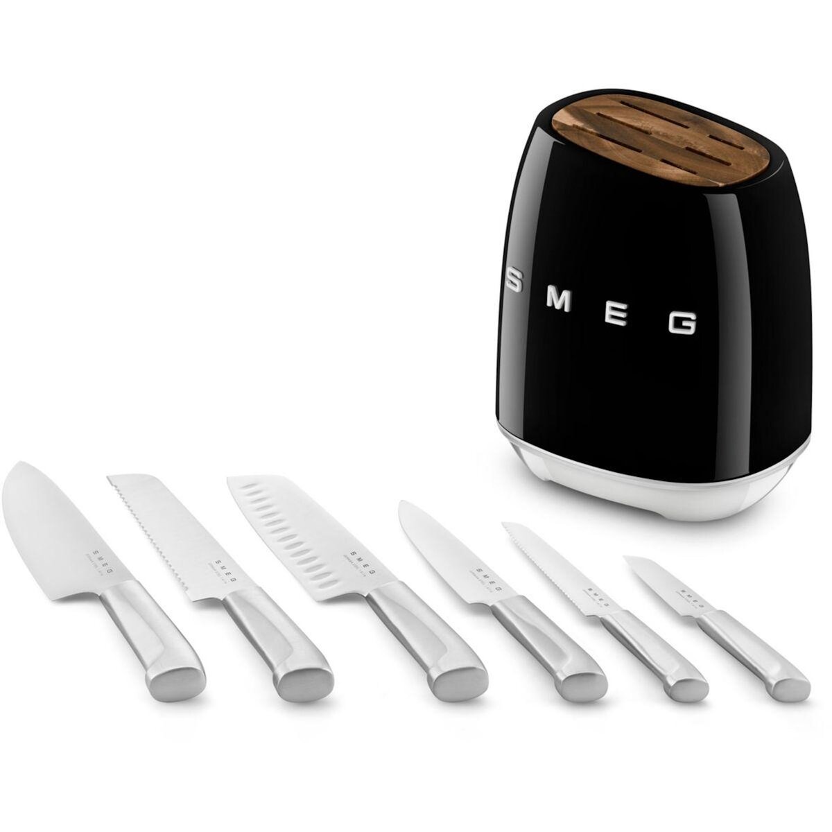 SMEG Bloc couteaux 6 pcs multi-usages noir