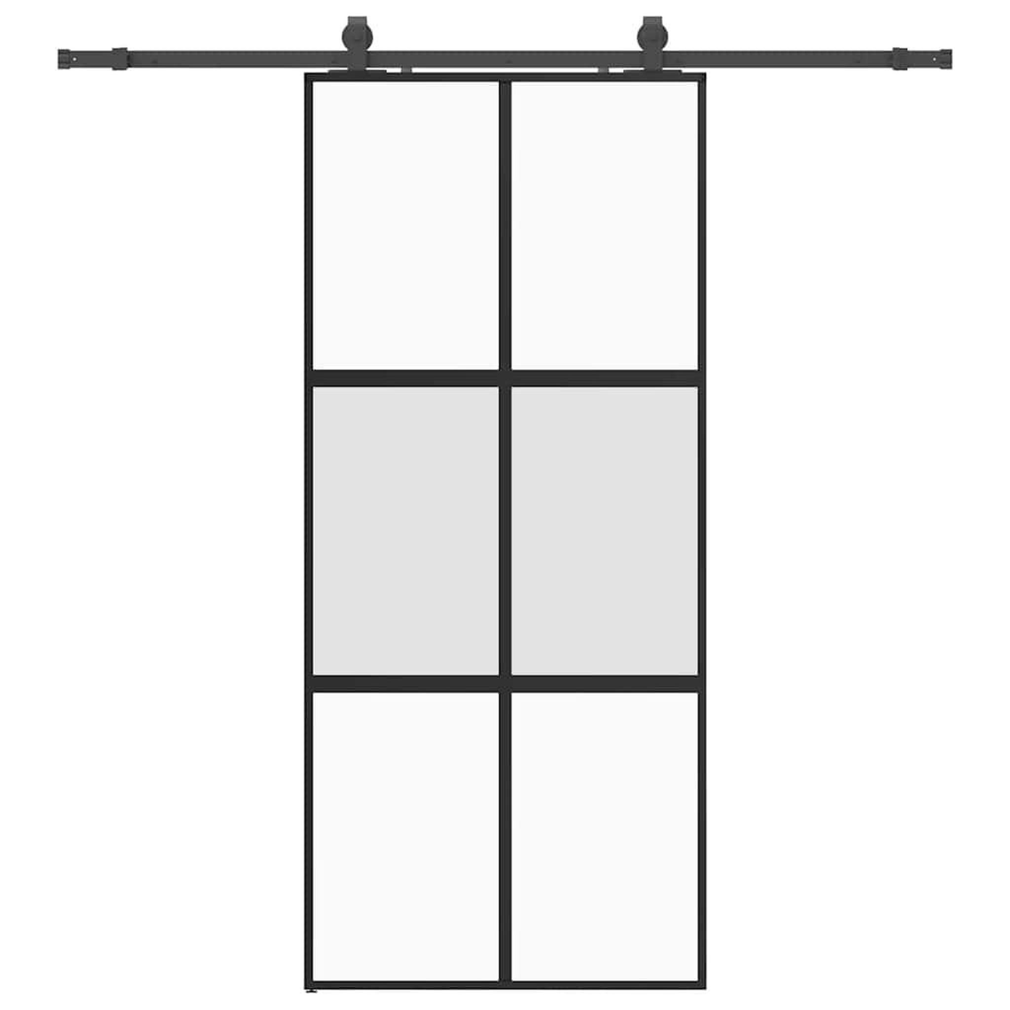 Voir la diapositive 2 : VIDAXL Porte coulissante avec kit de quincaillerie noir 90x205 cm