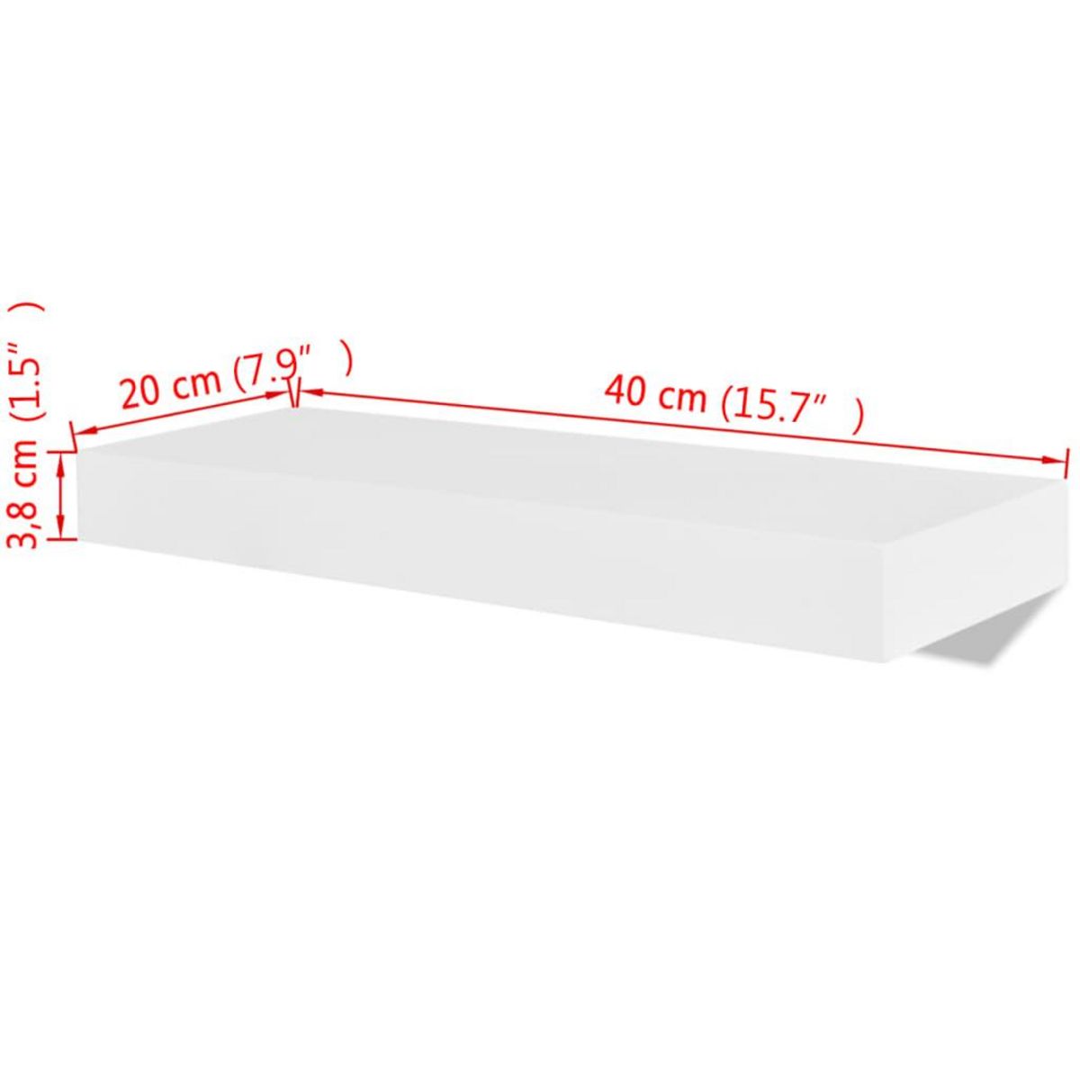 VIDAXL 2 Etageres murales MDF Blanc Rangement de livres/DVD