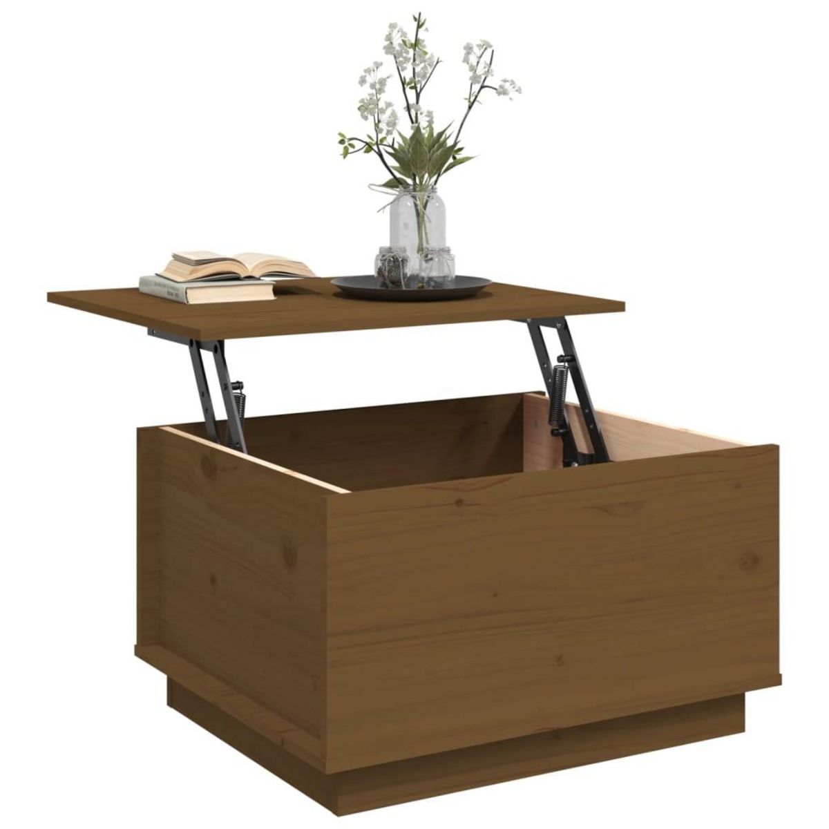 VIDAXL Table basse Marron miel 60x50x35 cm Bois massif de pin
