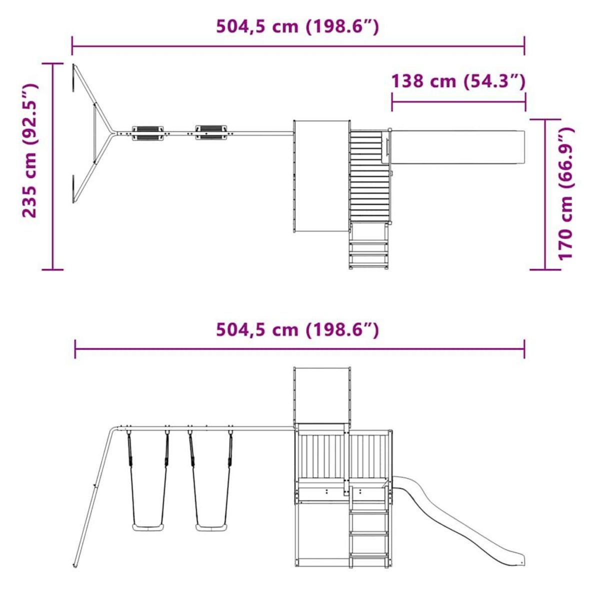 VIDAXL Aire de jeux d'exterieur bois massif de douglas