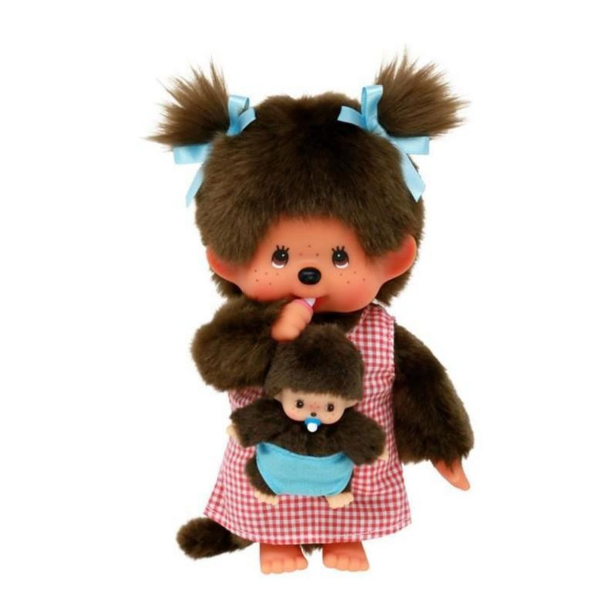 BANDAI Peluche Monchhichi Maman & Bébé - 20 cm - BANDAI
