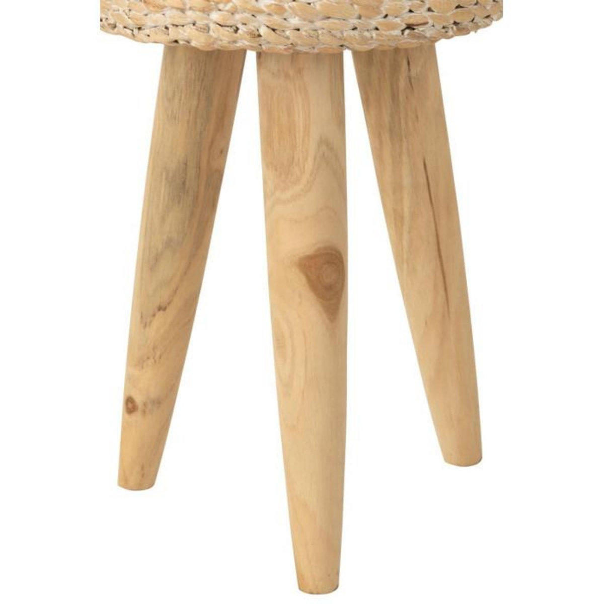 Paris Prix Tabouret Design en Teck  Puglia  40cm Naturel & Blanc