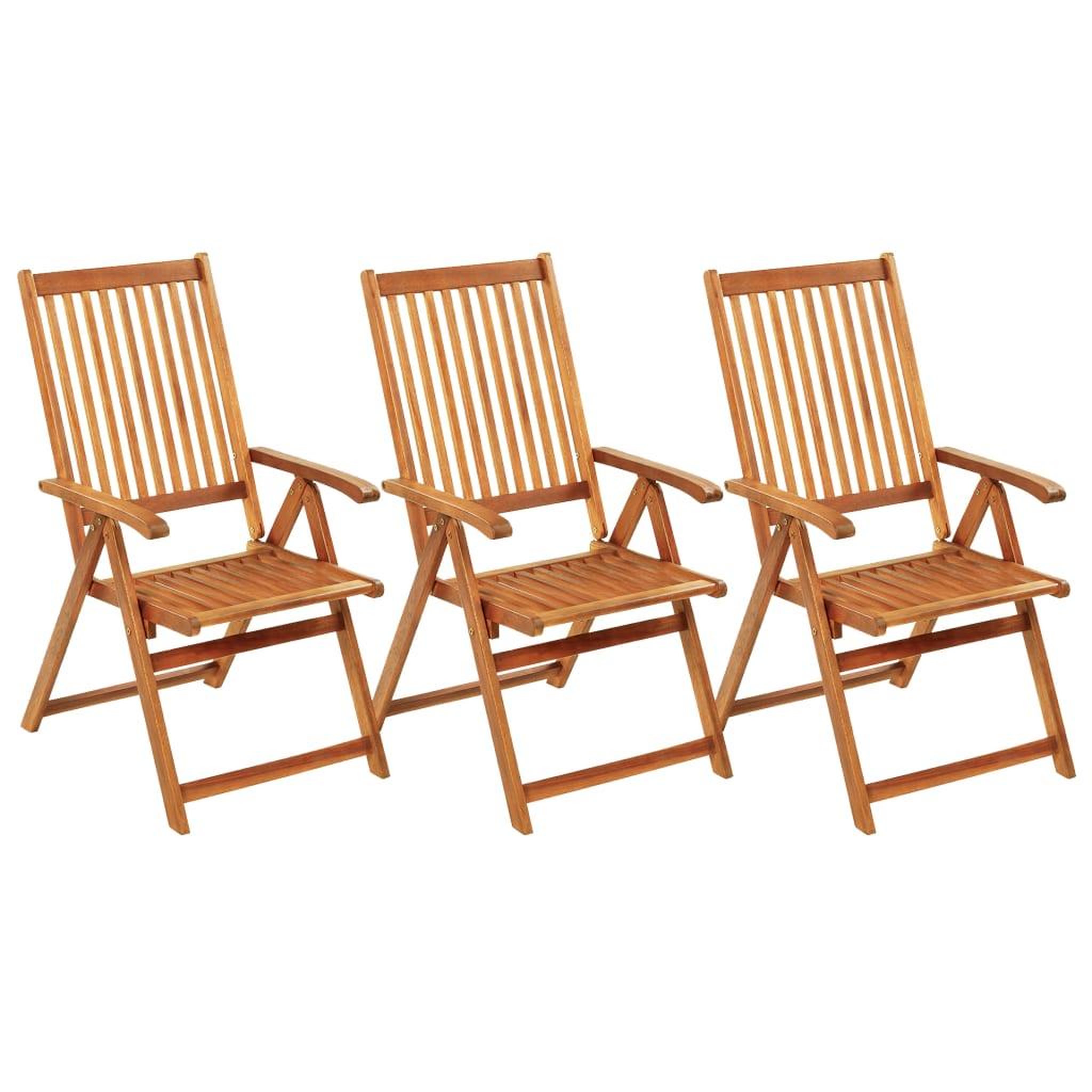 Voir la diapositive 2 : VIDAXL Chaises pliables de jardin lot de 3 avec coussins Bois d'acacia