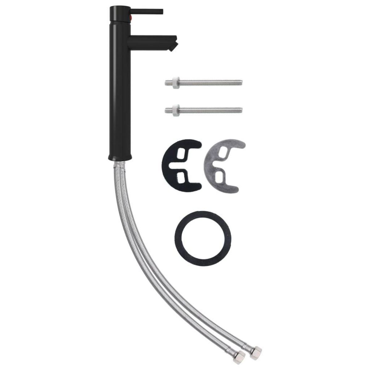 VIDAXL Lavabo de bain avec robinet et drain a poussoir Verre trempe