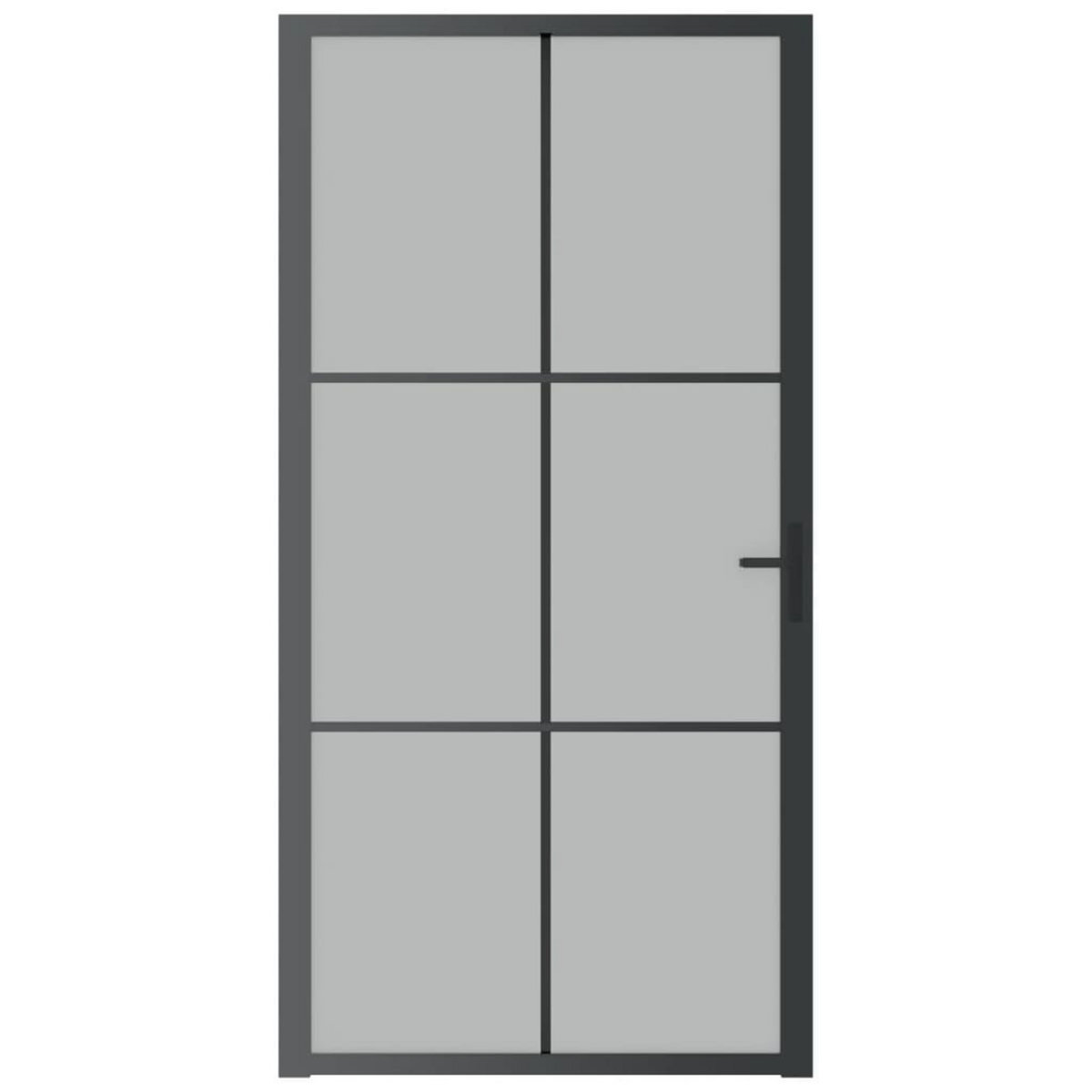 VIDAXL Porte interieure 102,5x201,5 cm Noir Verre mat et aluminium