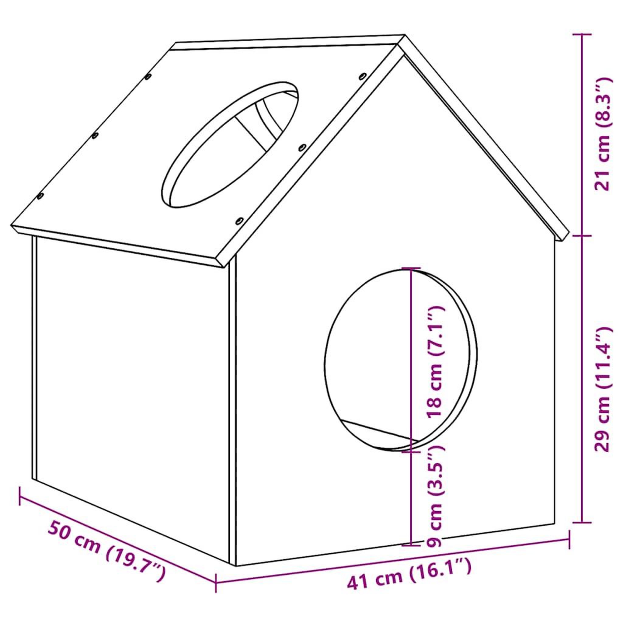 Voir la diapositive 6 : VIDAXL Maison pour chat 41x50x50 cm bois de pin massif