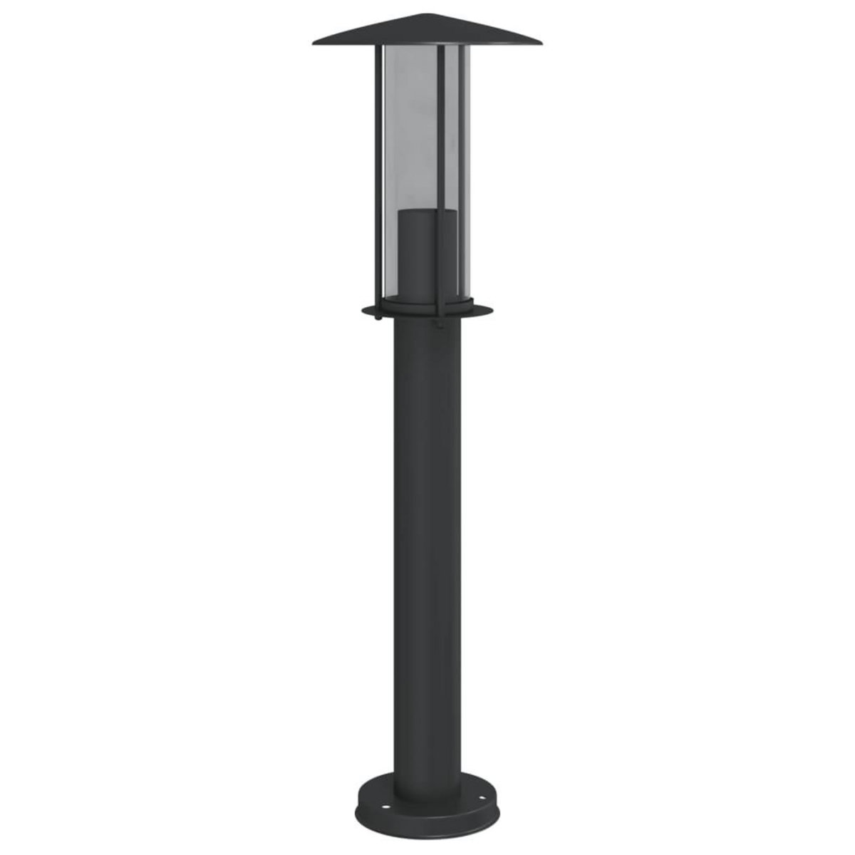 VIDAXL Lampadaires d'exterieur 3 pcs noir 60 cm acier inoxydable