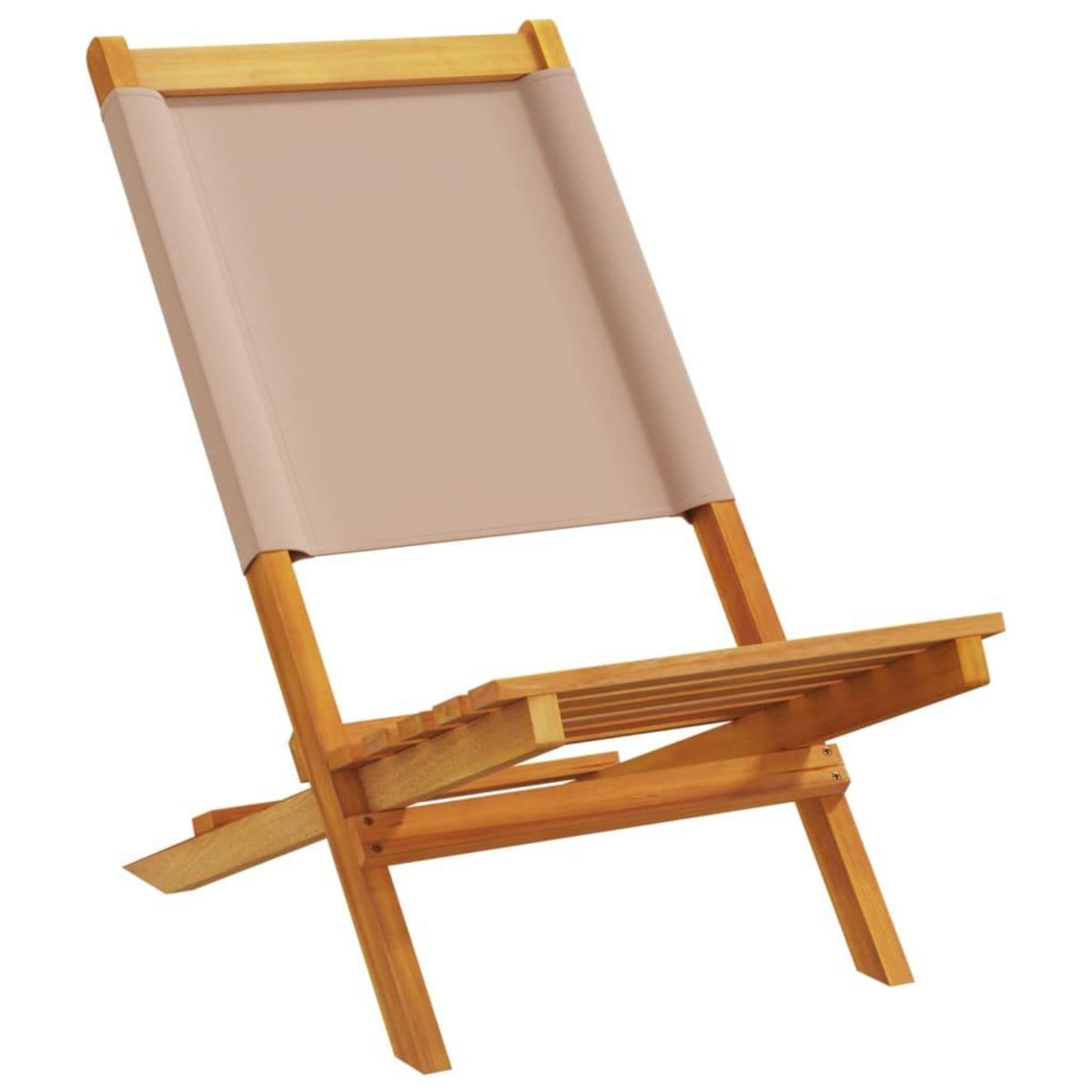 VIDAXL Chaises de jardin lot de 2 taupe bois d'acacia massif et tissu