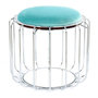 Voir la diapositive 1 : Paris Prix Pouf & Table d'Appoint  Comfortable  50cm Menthe & Argent