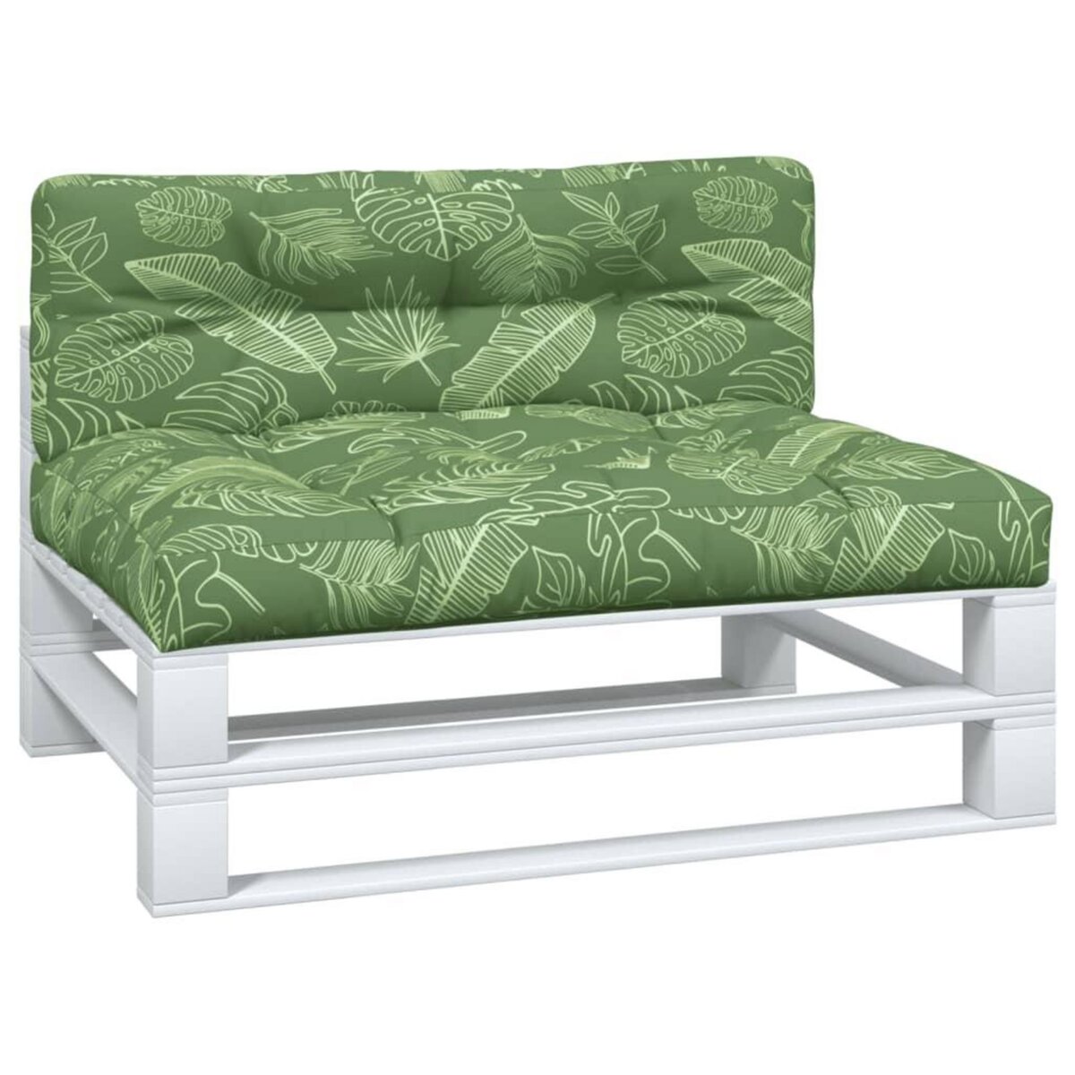 VIDAXL Coussins de palette lot de 2 motif de feuilles tissu