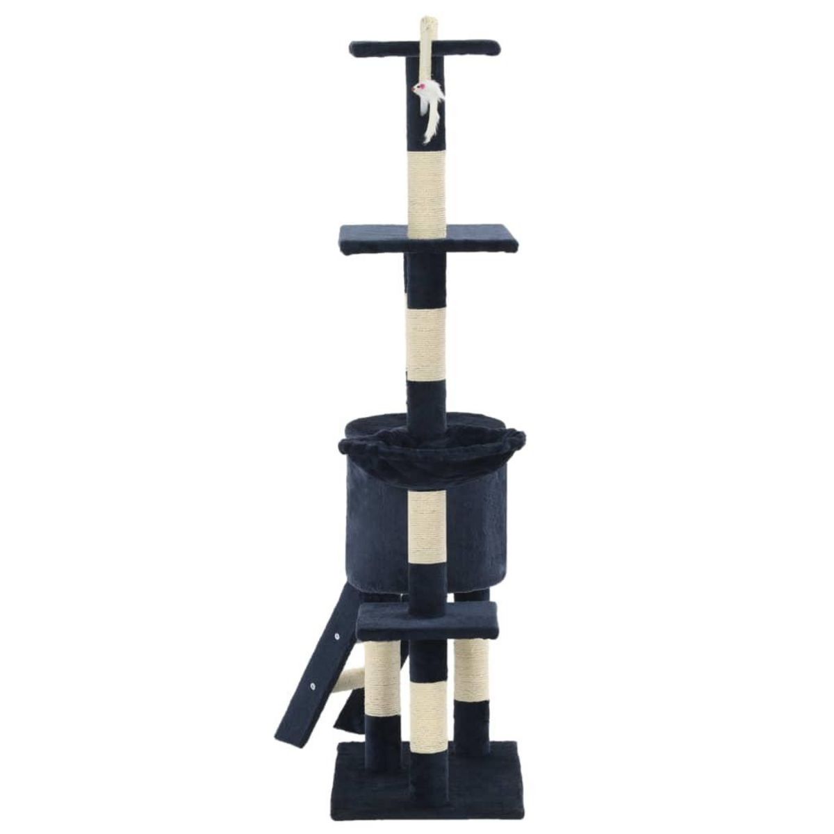 VIDAXL Arbre a chat avec griffoirs en sisal 138 cm Bleu fonce