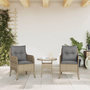 Voir la diapositive 3 : VIDAXL Chaises de jardin avec coussins lot de 2 melange beige rotin