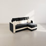 Voir la diapositive 6 : BEST MOBILIER Harvey - canapé d'angle réversible 4 places convertible avec coffre en tissu bicolore