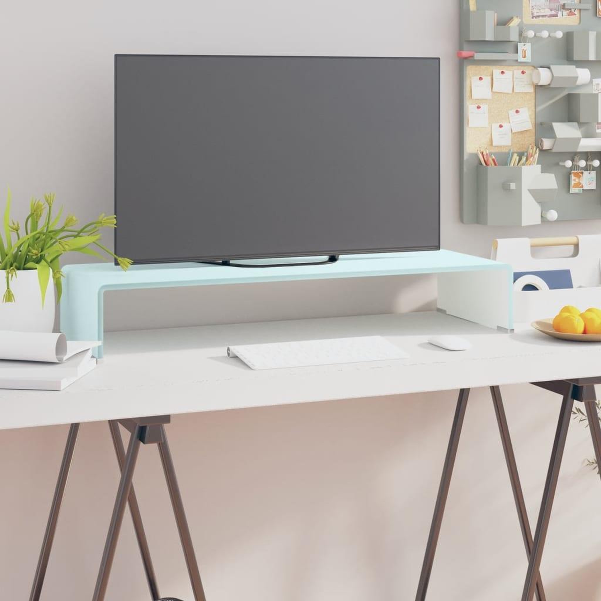 Voir la diapositive 1 : VIDAXL Meuble TV/Support pour moniteur 80x30x13 cm verre vert