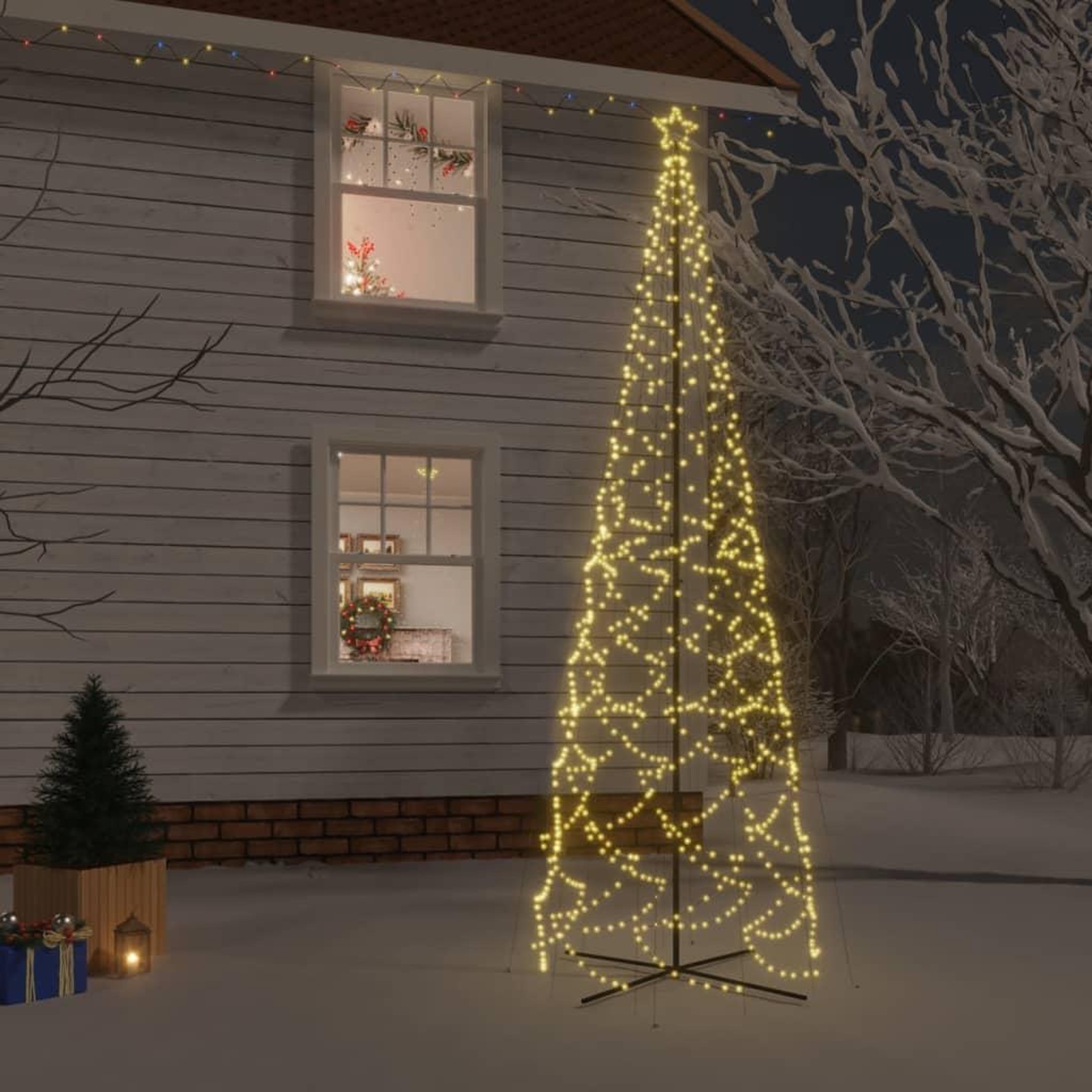 VIDAXL Arbre de Noël cone 1400 LED Blanc chaud 160x500 cm