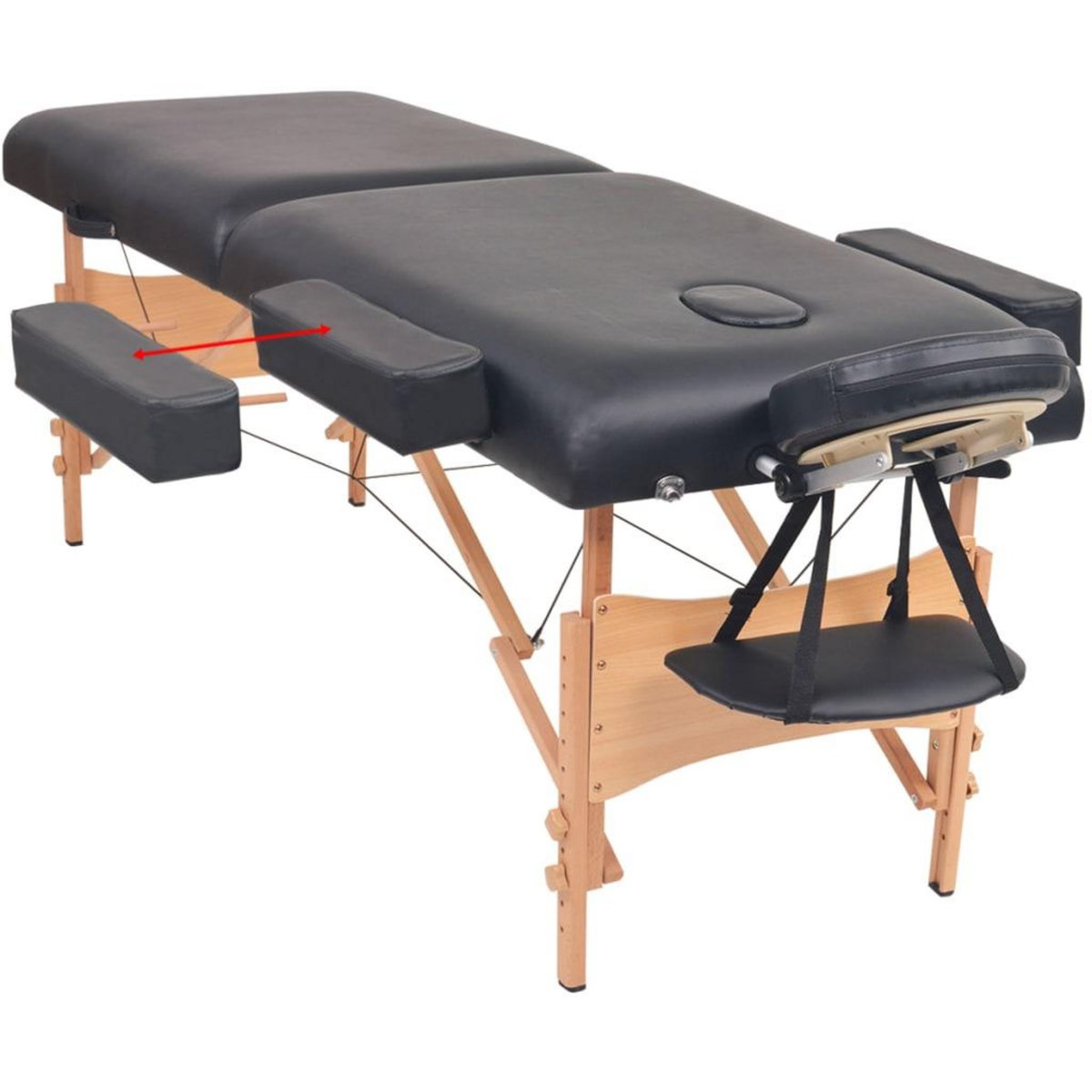 VIDAXL Table de massage pliable et tabouret 10 cm d'epaisseur Noir