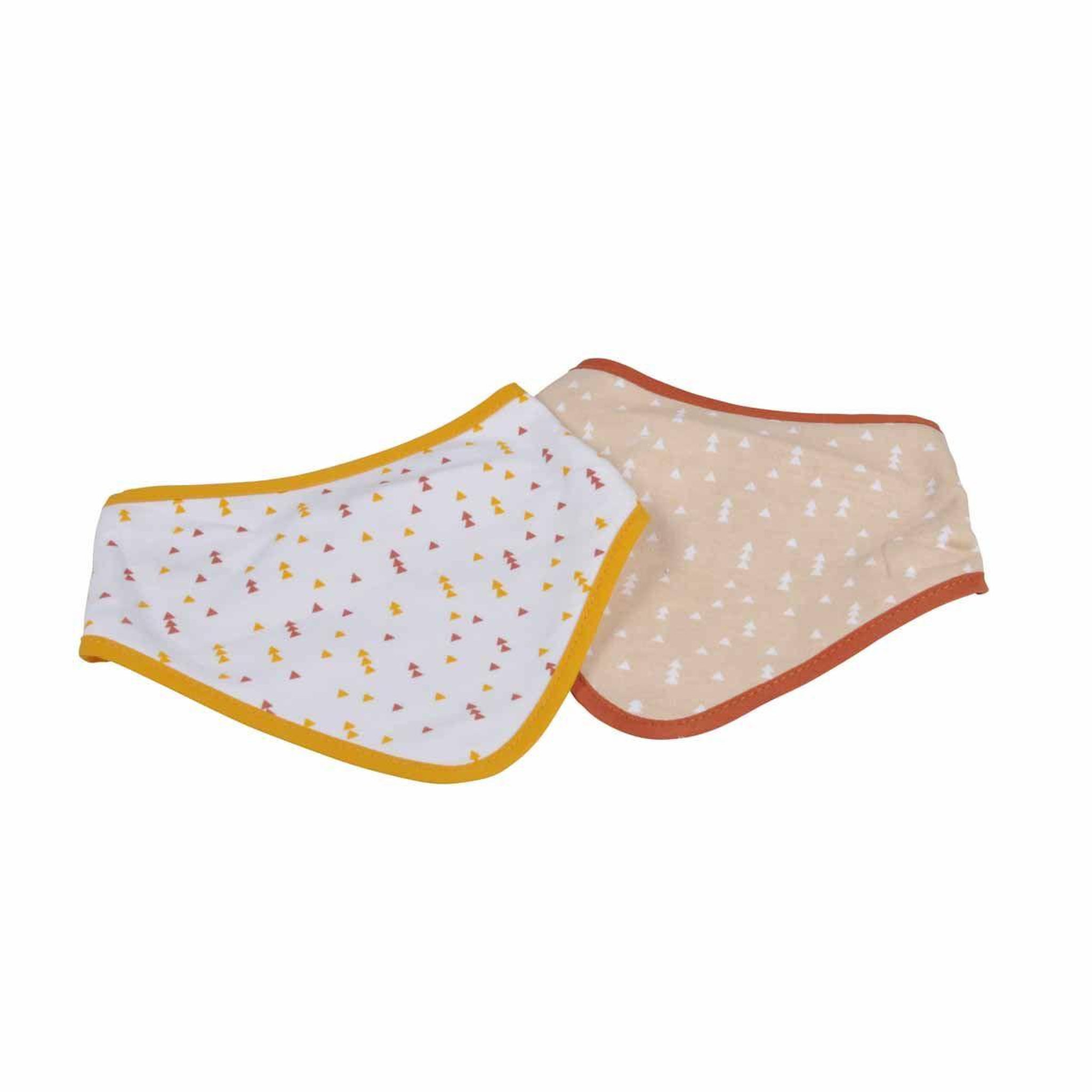 HOMEA Lot de 2 bavoirs bandana  forêt  41cm beige