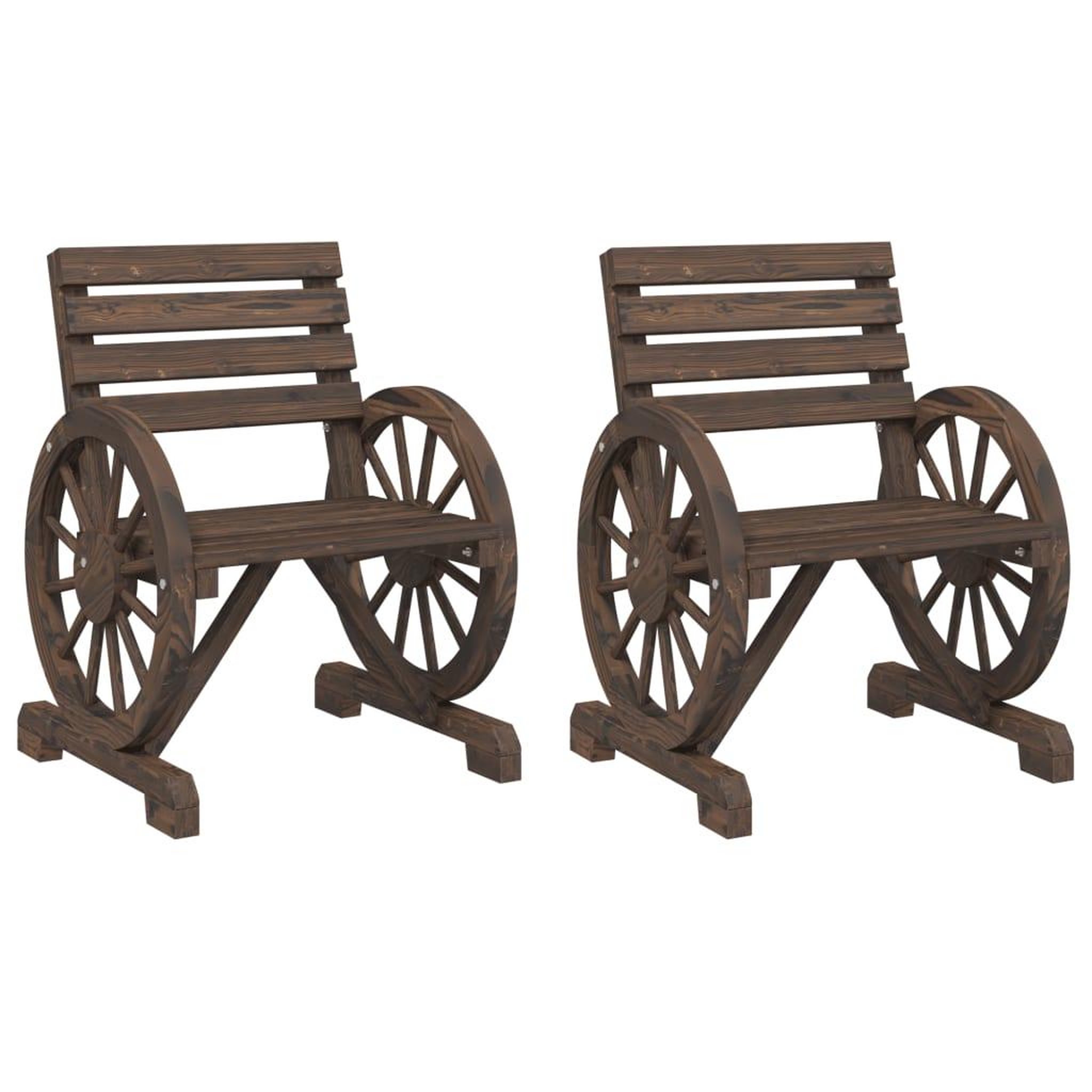 Voir la diapositive 2 : VIDAXL Chaises de jardin lot de 2 58x58x78,5 cm bois de sapin massif