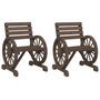 Voir la diapositive 2 : VIDAXL Chaises de jardin lot de 2 58x58x78,5 cm bois de sapin massif