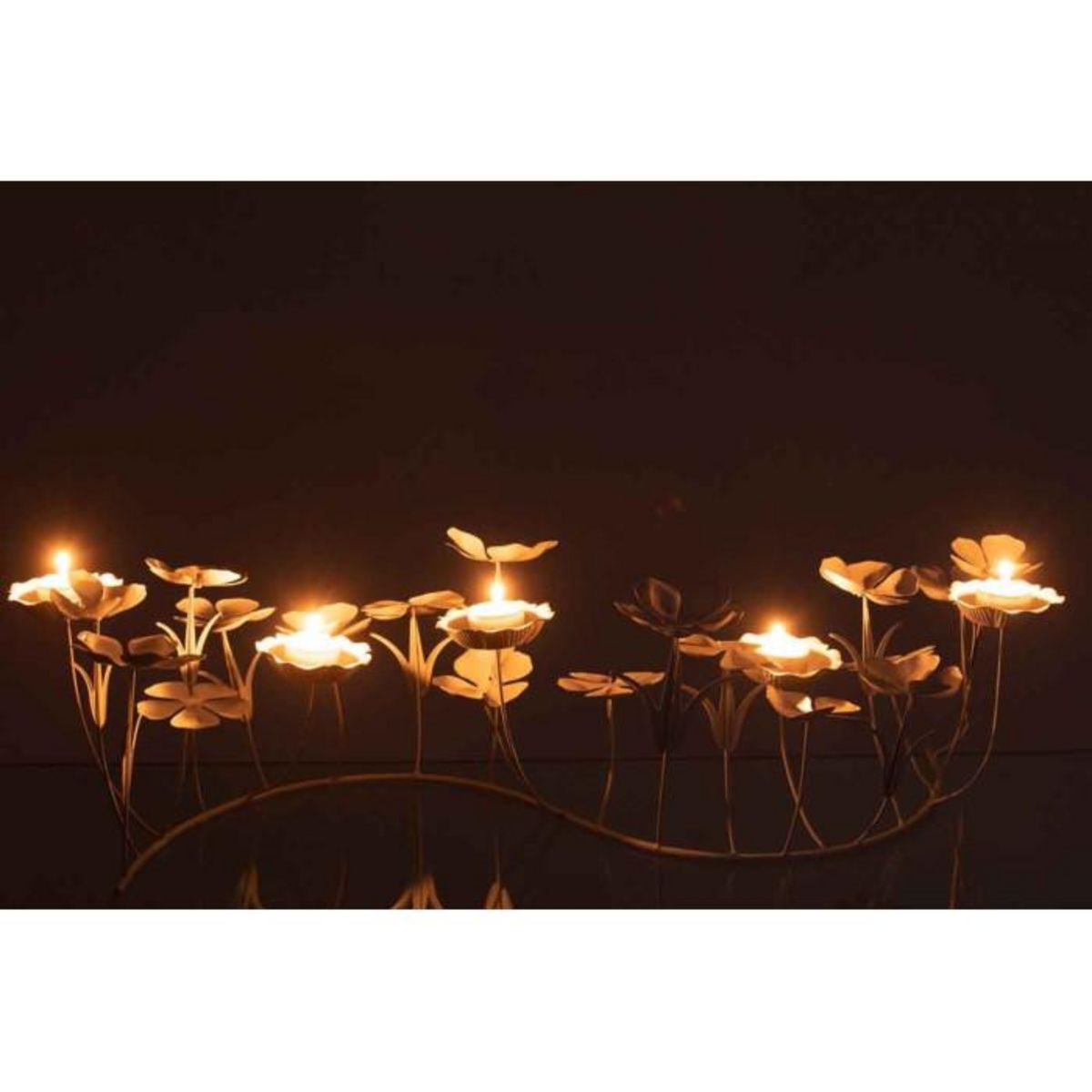 Paris Prix Photophore Design  Bougies Fleurs  77cm Blanc