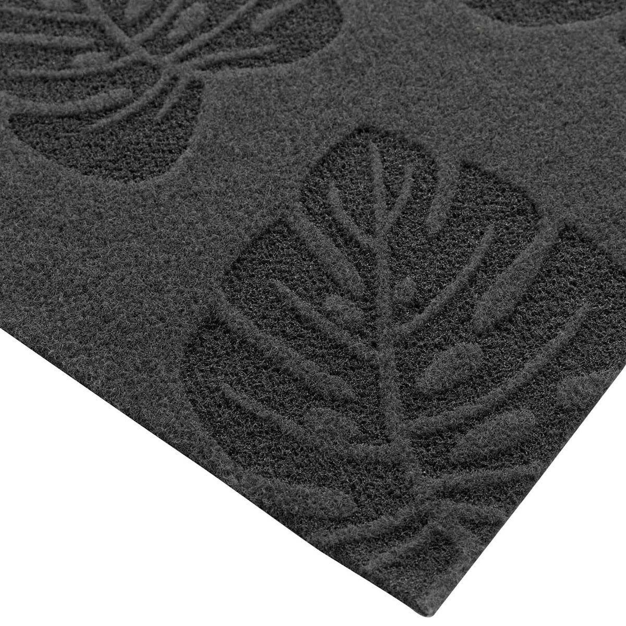 Voir la diapositive 2 : Douceur d'Intérieur Tapis d'entrée à motifs  palmeraie  45x75cm noir