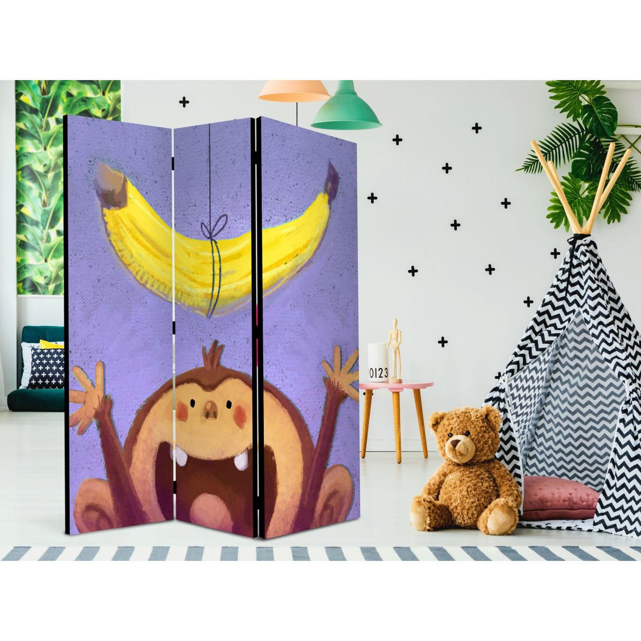 Voir la diapositive 2 : Paris Prix Paravent 3 volets  bananana  135x172cm