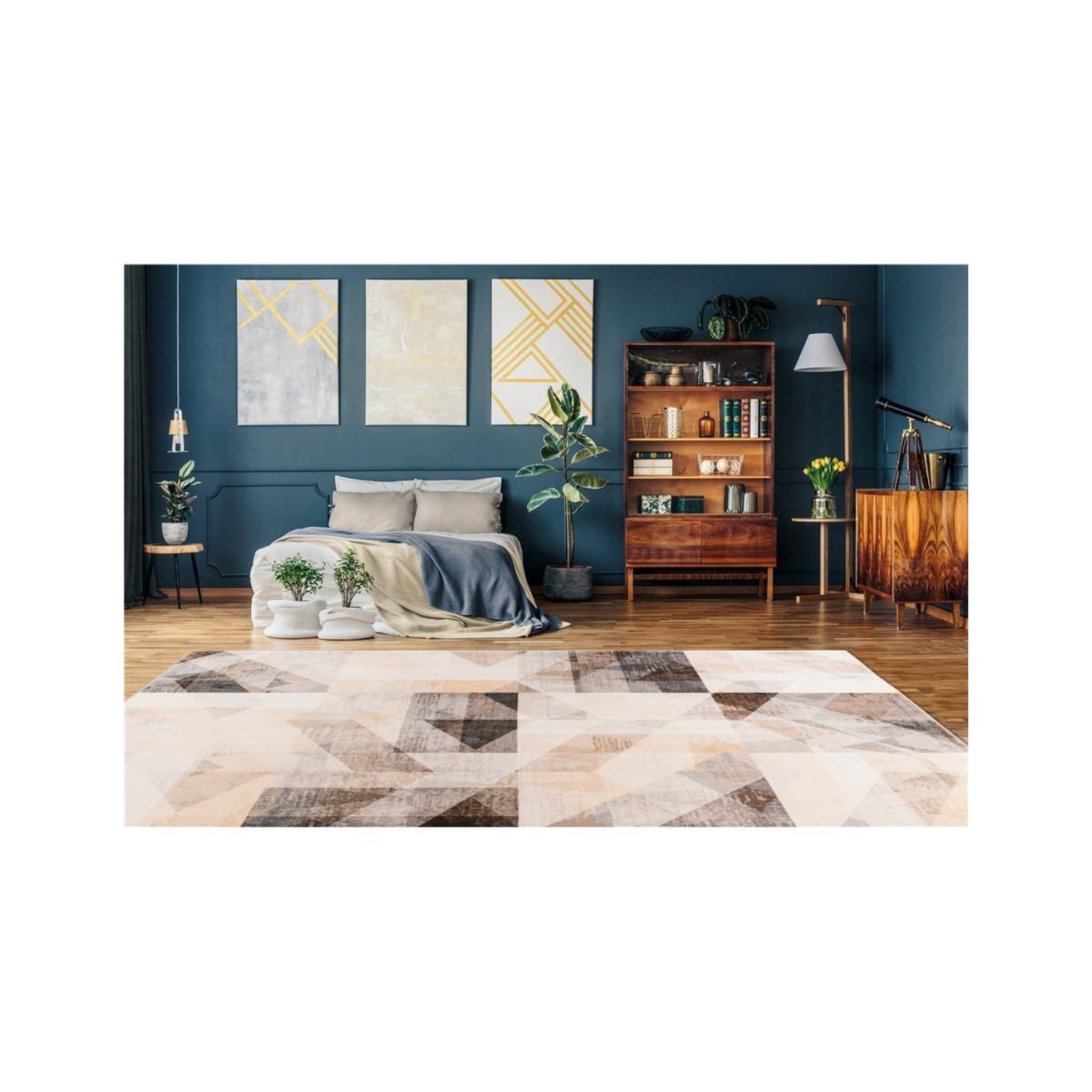 Voir la diapositive 5 : Paris Prix Tapis Tissé Vintage  Saphira  Gris & Beige