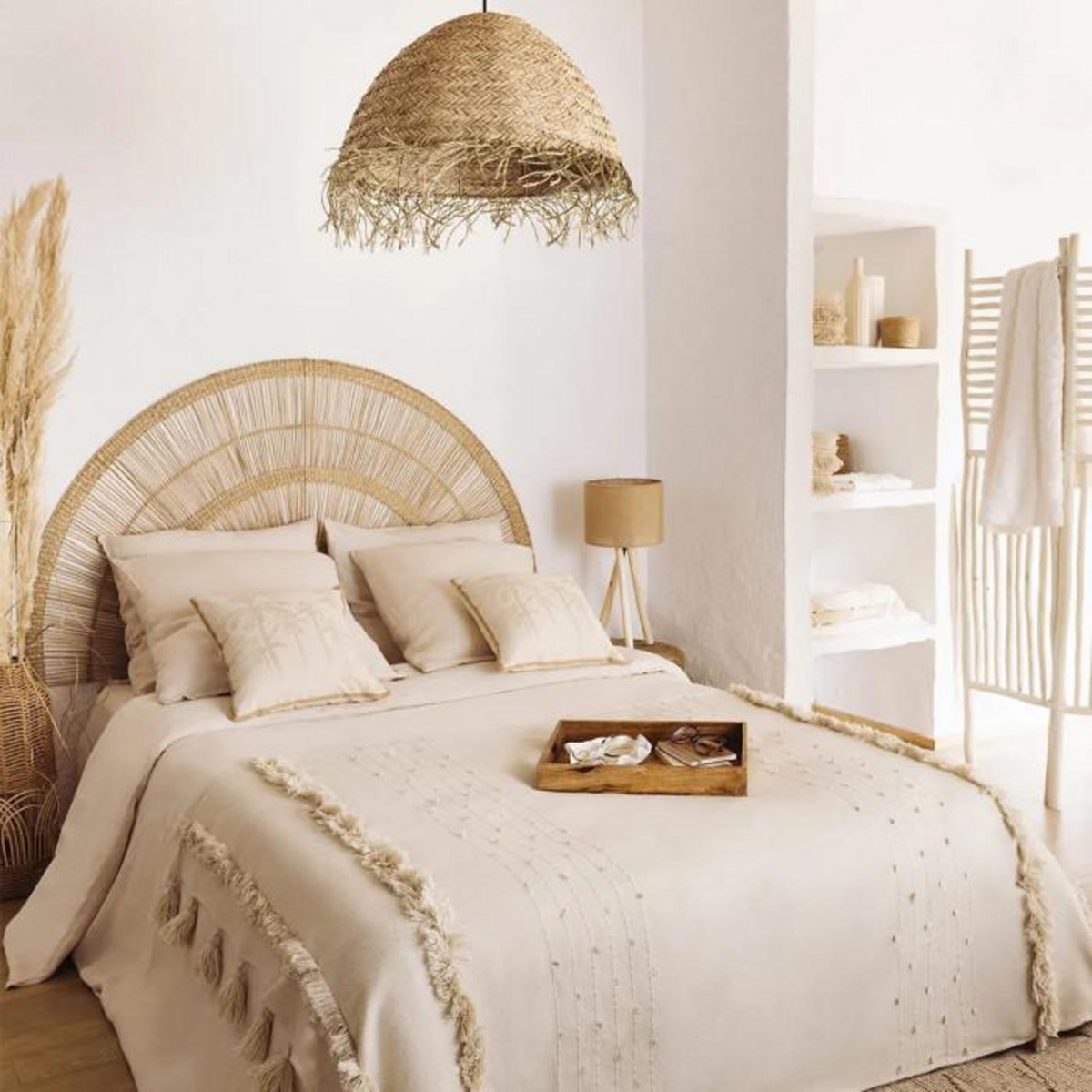 ATMOSPHERA Lampe Suspension en Roseau  Sea View  56cm Naturel