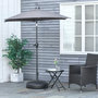Voir la diapositive 2 : OUTSUNNY Pied de parasol rond à lester dia. 55 cm contour motif graphique métal HDPE noir