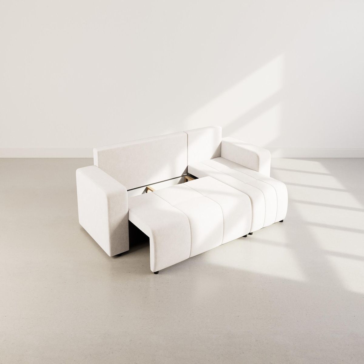 BEST MOBILIER Nicole - canapé d'angle réversible 4 places convertible avec coffre en tissu