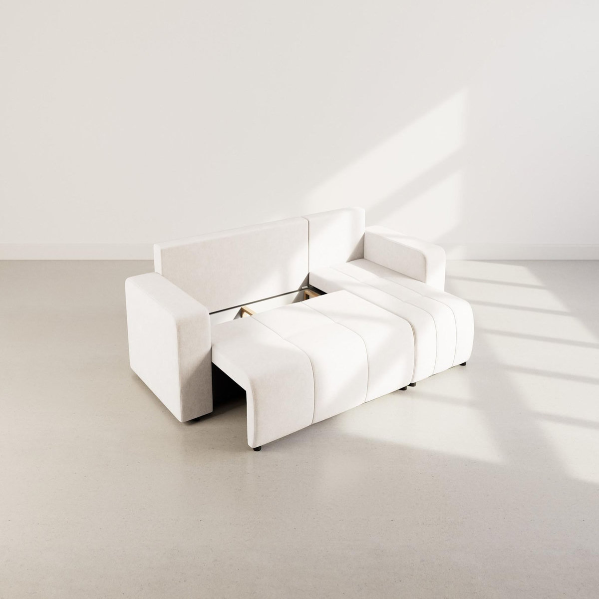 BEST MOBILIER Nicole - canapé d'angle réversible 4 places convertible avec coffre en tissu